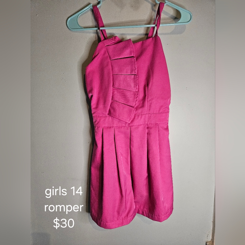 Girls pink romper